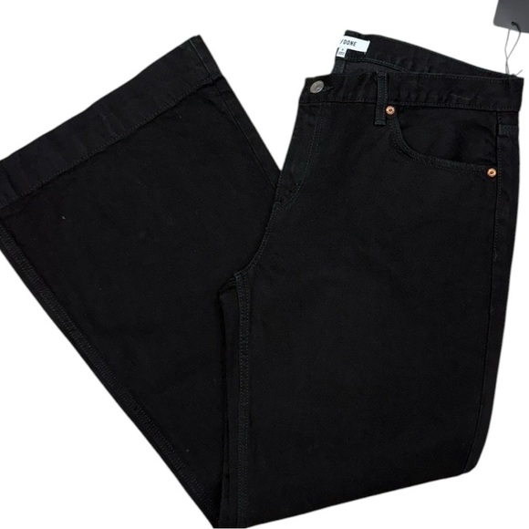 RE/DONE 70s Bell Bottom Jeans in Black Size 32 NWT, Mid Rise Flare Jeans - Picture 13 of 15